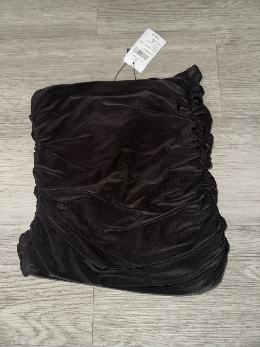 Strapless Ruched Black Strapless Top - Picture 2 of 4